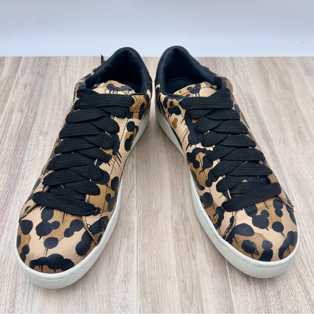 COACH Pebble Leather Wild Beast Print Black Lace Up Low Top Sneakers 8.5 B - Picture 2 of 16